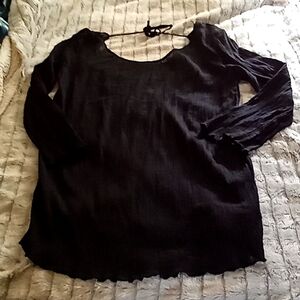 Shade&Shore Sheer Black Tieback Swimsuit Cover-Up